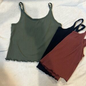 Old navy cropped fitted tank set